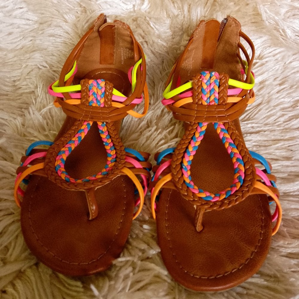 Justice, Girls sandals, Multicolor, 5 US